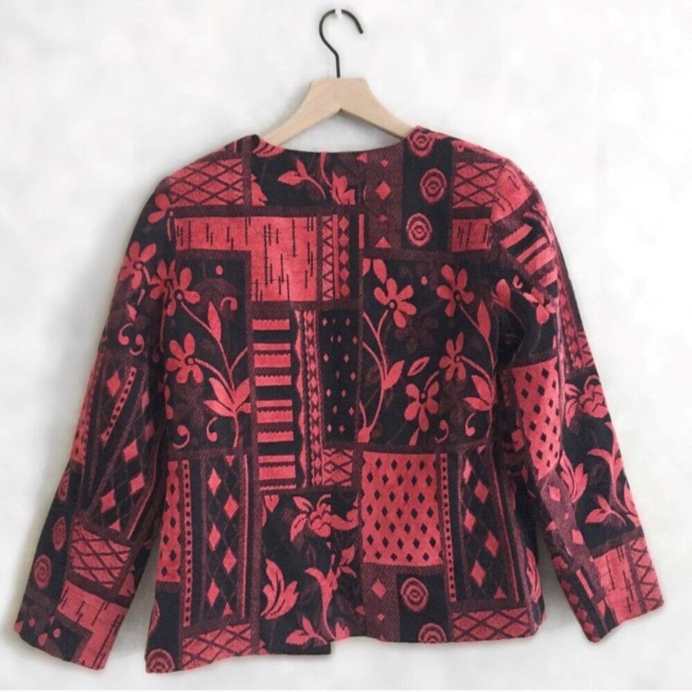 Vintage Bfa Patchwork Classic Cropped Blazer Jack… - image 5